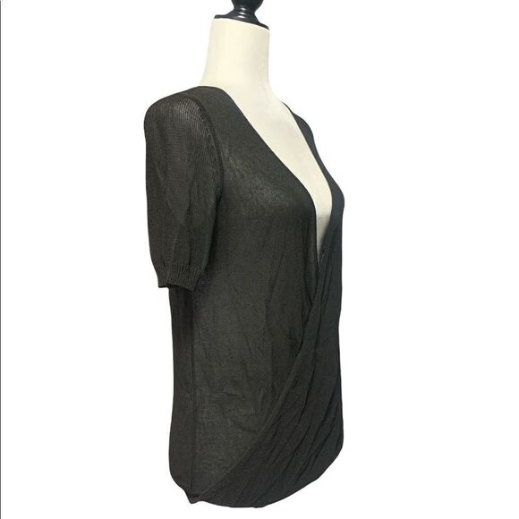 THEORY yetta sphere crossover drape knitted top - Picture 2 of 7